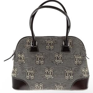 Dooney & Bourke Donegal Crest Domed Satchel Brown Zip Canvas Shoulder Bag
